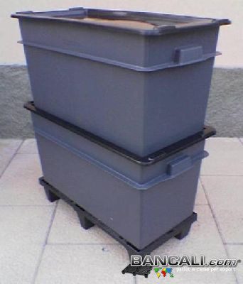 BOX  Navetta  100x120 h.84  (ripiegato h.36cm)  Cassa Ripieghevole a Pereti abbattibili in Plastica