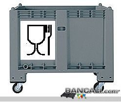 CargoPALLET 600 L. Igienico x Alimenti 80x120h85 con 4 Ruote