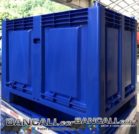 CargoPallet EuroBox 800x1200 h.850 mm. Stampato Colore Blu per Classificare Merce 550 Lit. Atossico Plastiche Nobili Alimenti Usi igienici. Peso Tara Kg. 25