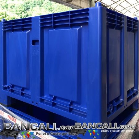 CargoPallet EuroBox 800x1200 h.850 mm. Stampato Colore Blu per Classificare Merce 550 Lit. Atossico Plastiche Nobili Alimenti Usi igienici. Peso Tara Kg. 25