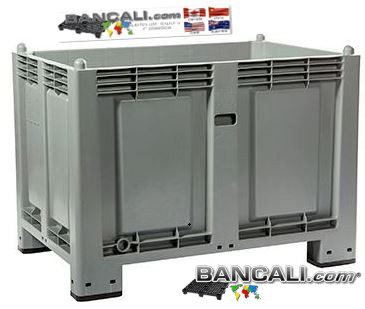 CargoPallet EuroBox 800x1200 h.850 mm. per usi industriali 550 Lit. realizzato con Plastiche Riciclate.  
dotato di 4 PiediPeso Tara Kg. 25
Prodotto privo di garanzia.