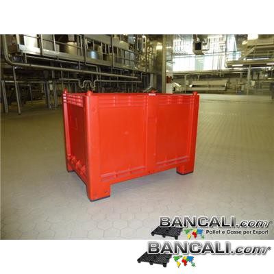 CargoPallet EuroBox 800x1200 h.850 mm. Stampato Colore Rosso per Classificare Merce  550 Lit. Atossico Plastiche Nobili Alimenti Usi igienici. Peso Tara Kg. 25