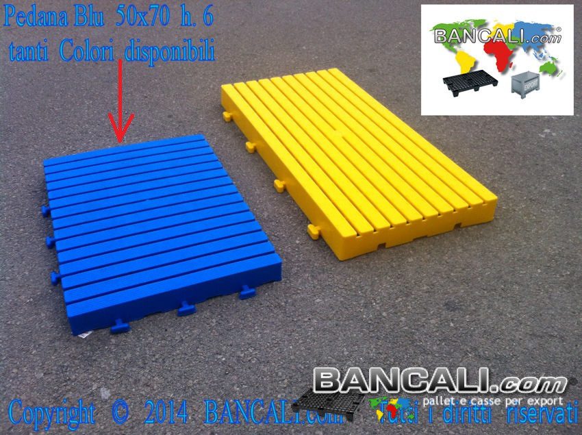 Pedana incastrabile 500x700 h.60mm Passerella Pedonabile Pavimentazione in plastica, componibile su 4 lati stampata in vari Colori PesoTara: 3,2 Kg