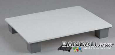 miniPallet 600x800 in plastica a piano chiuso con 4 piedI, con pianale H.A.C.C.P. Peso Tara 8 Kg