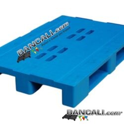 Pallet in plastica 800x1200 h 150 mm pianale SEMI CHIUSO con 3 slitte di base. Peso Tara 15 Kg. circa