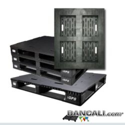 PALLET Strutturale 40x48 Pollici 102x122 Americano idoneo a Scaffale o Rack di alta qualità con 6 slitte sotto. Quasi a piano chiuso. Molto forte e Resistente. Tara Peso 22 Kg.